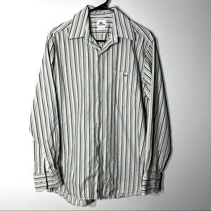 Lacoste Long Sleeve Button Down with Pocket Stripe - Size: 40